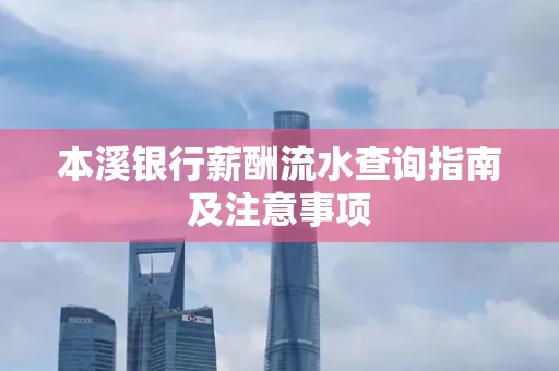 本溪银行薪酬流水查询指南及注意事项