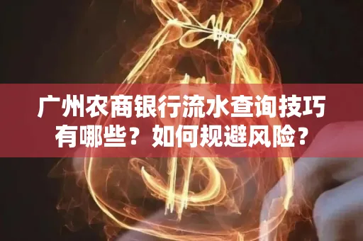 广州农商银行流水查询技巧有哪些?如何规避风险?