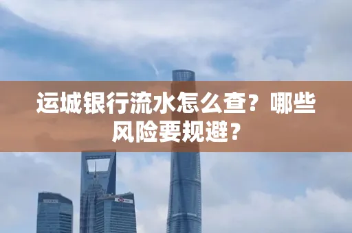 运城银行流水怎么查?哪些风险要规避?