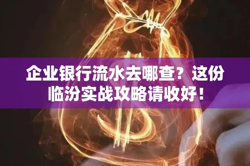 企业银行流水去哪查?这份临汾实战攻略请收好!