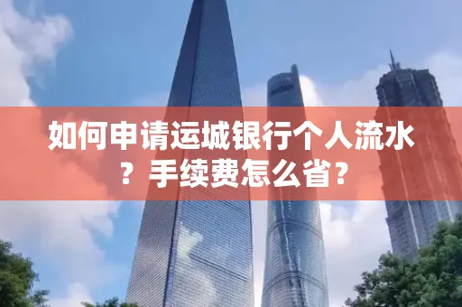 如何申请运城银行个人流水?手续费怎么省?