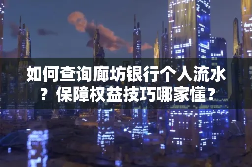 如何查询廊坊银行个人流水?保障权益技巧哪家懂?