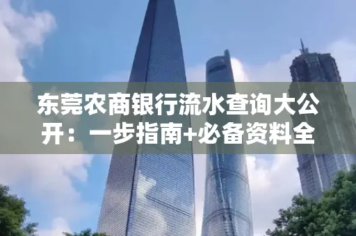 东莞农商银行流水查询大公开:一步指南+必备资料全解读
