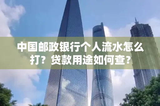 中国邮政银行个人流水怎么打?贷款用途如何查?