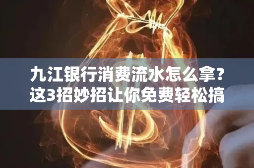 九江银行消费流水怎么拿?这3招妙招让你免费轻松搞定